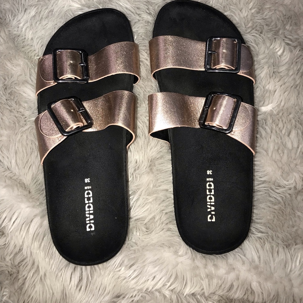 H&M Metallic Slides